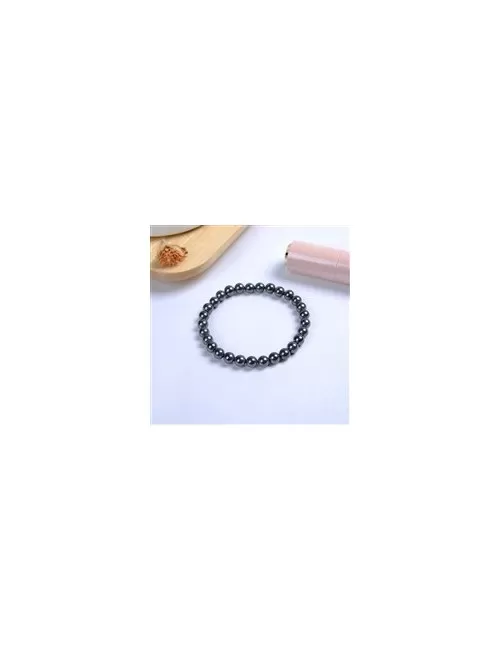 Armband - Hämatit (natur), 08mm Kugeln