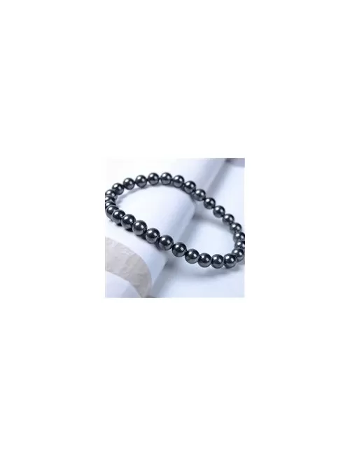 Armband - Hämatit (natur), 08mm Kugeln