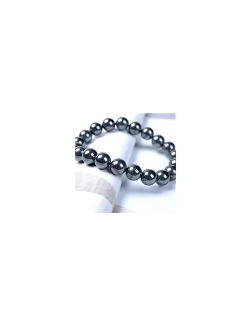 Armband - Hämatit (natur), 10mm Kugeln