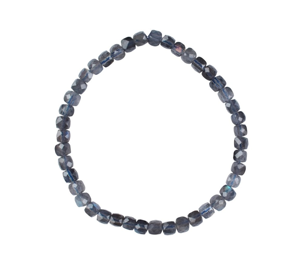 Armband - Labradorit, 04mm Würfel, facettiert