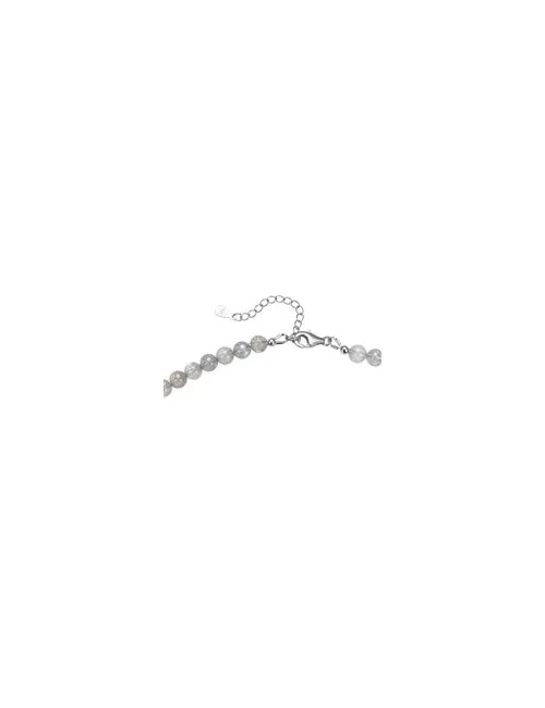Armband - Labradorit, 6mm-Kugeln, Verlängerungskettchen, rhodiniert