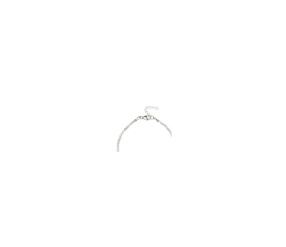 Armband - Labradorit (dunkel), Kugeln (3mm) facettiert, rhodiniert, Verlängerungskettchen