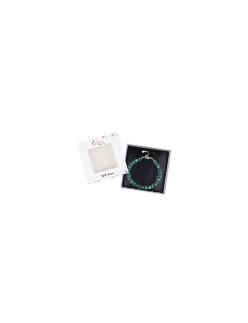 Armband - Malachit (stab.), 6mm-Kugeln, Verlängerungskettchen, rhodiniert