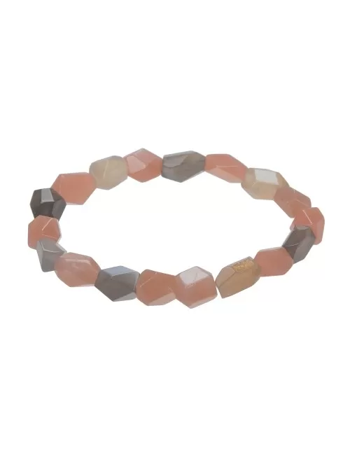 Armband - Mondstein (bunt), 08 x 10mm Nuggets, facettiert