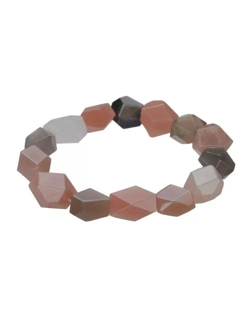 Armband - Mondstein (bunt), 12 x 16mm Nuggets, facettiert