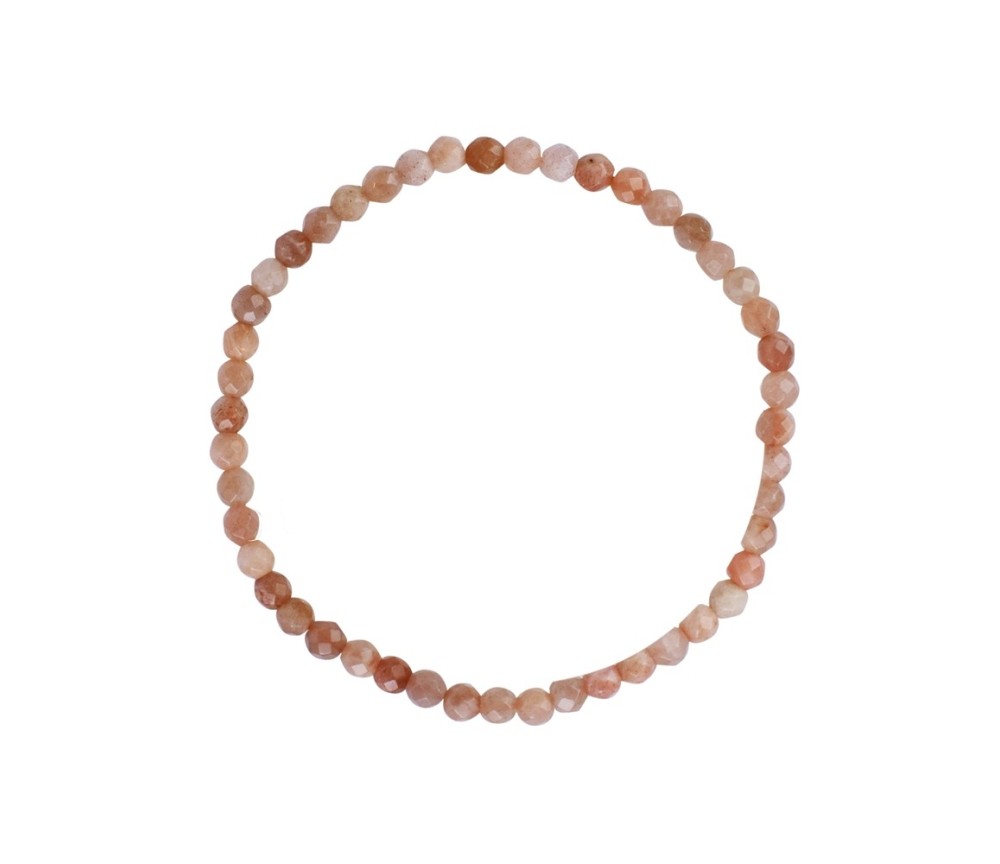 Armband - Mondstein, 04mm Kugeln, facettiert
