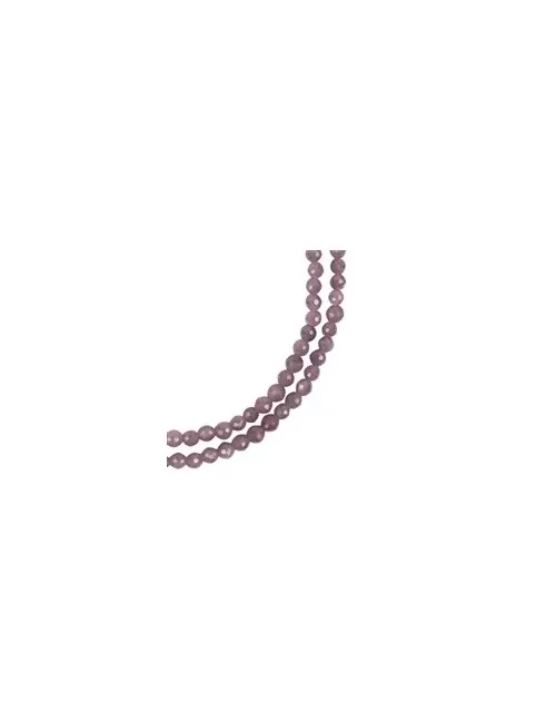 Armband - Rubin, 3mm-Kugeln facettiert, Verlängerungskettchen, vergoldet