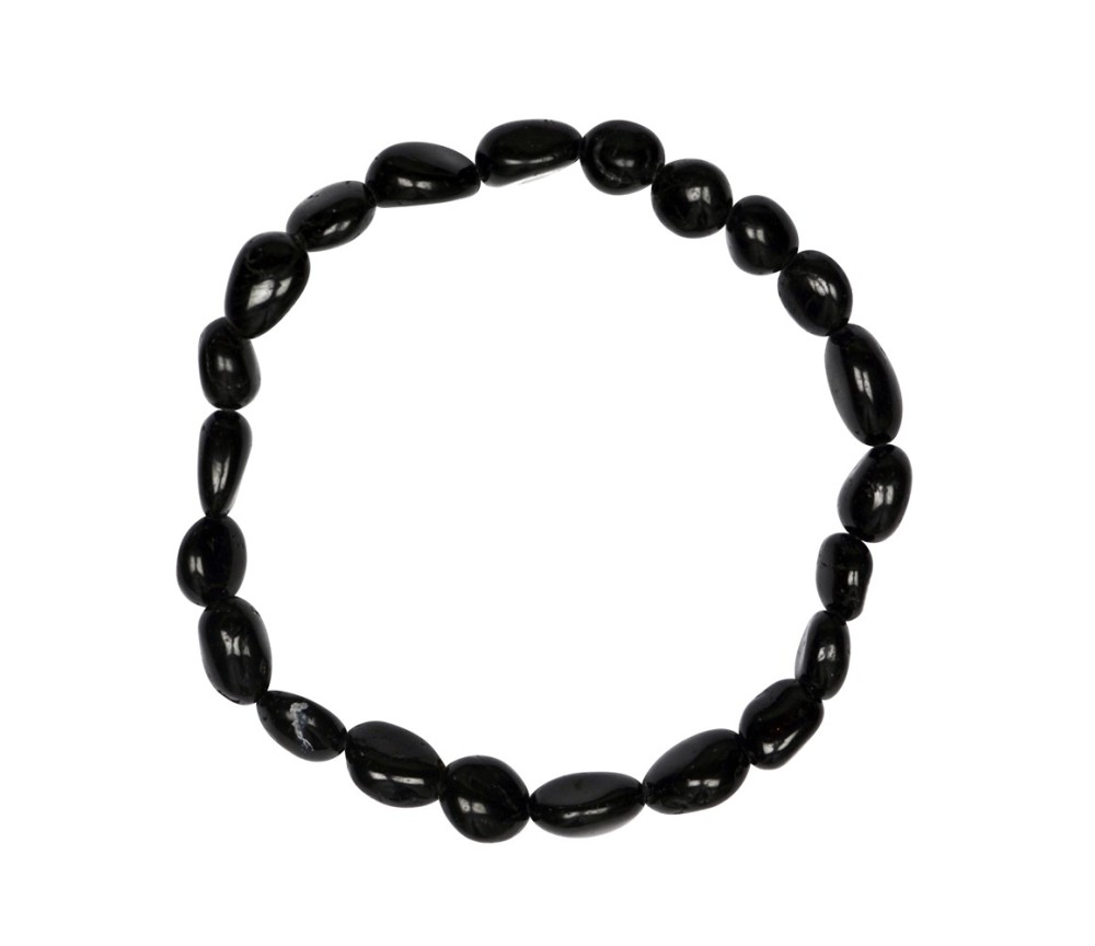 Armband - Schörl (stab.), 08-10mm Nuggets