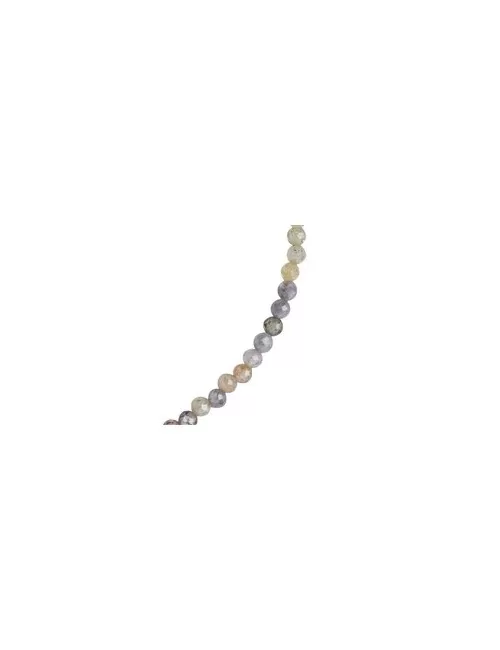 Armband - Zirkon Kugeln (2mm) facettiert, vergoldet, Verlängerungskettchen