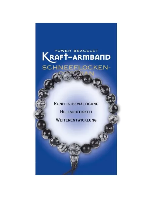 Armband - Kraft - Obsidian (Schneeflockenobsidian)