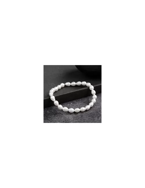Armband - Perle (weiß), 06 - 07mm Tropen