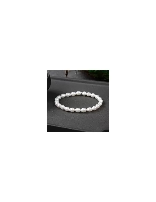 Armband - Perle (weiß), 06 - 07mm Tropen