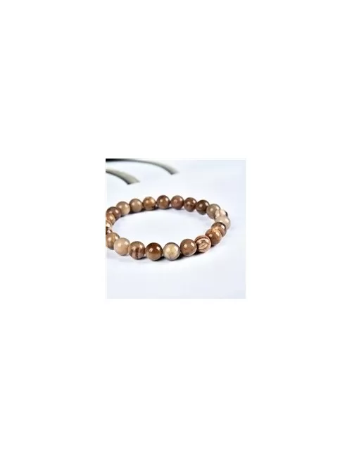 Armband - versteinertes Holz, 08mm Kugeln