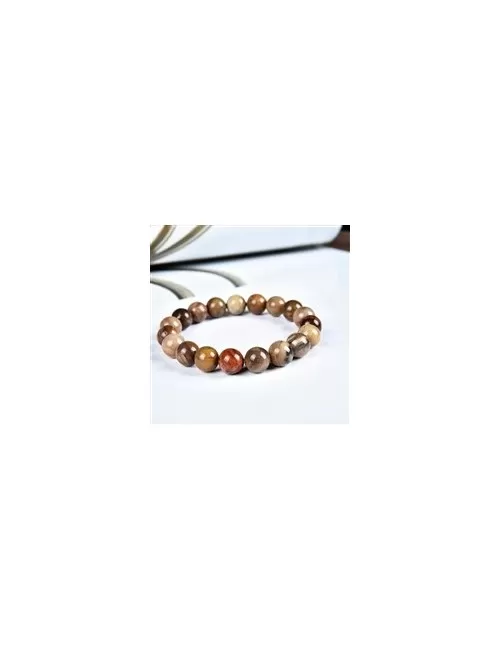 Armband - versteinertes Holz, 10mm Kugeln