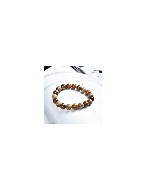 Armband - versteinertes Holz, 10mm Kugeln