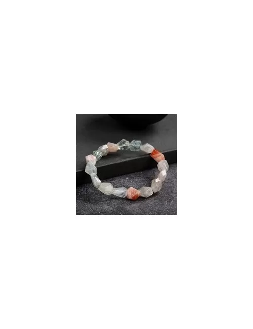 Armband - Sonnenstein (Arusha), 12 x 10mm Nuggets, facettiert
