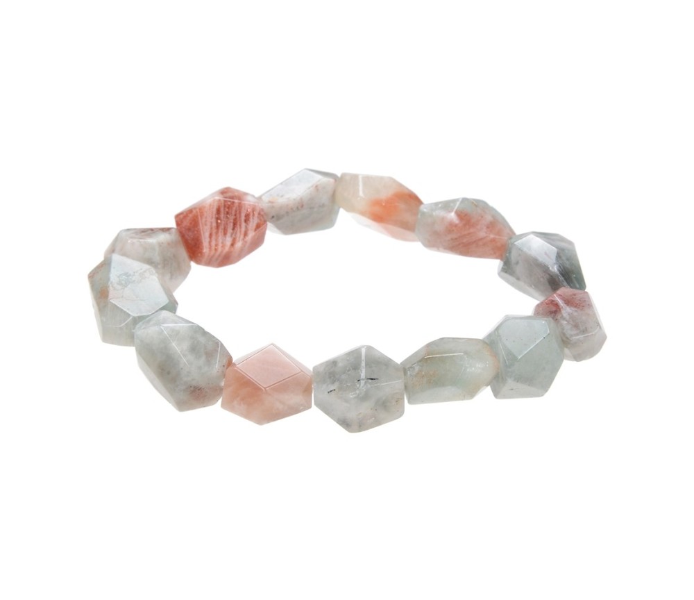 Armband - Sonnenstein (Arusha), 16 x 13mm Nuggets, facettiert