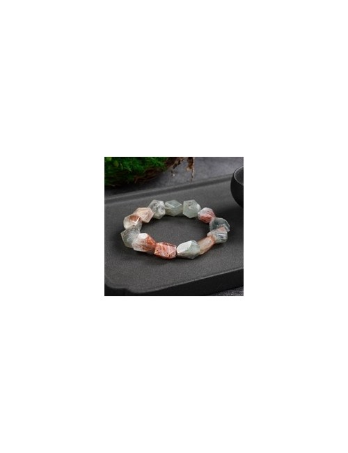 Armband - Sonnenstein (Arusha), 16 x 13mm Nuggets, facettiert