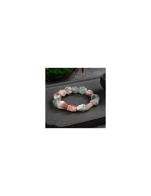 Armband - Sonnenstein (Arusha), 16 x 13mm Nuggets, facettiert