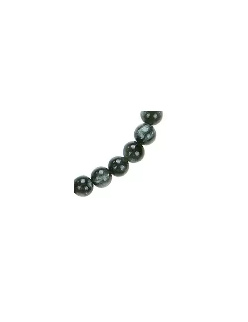Armband - Serafinit, 5,5mm-Kugeln, Verlängerungskettchen, rhodiniert