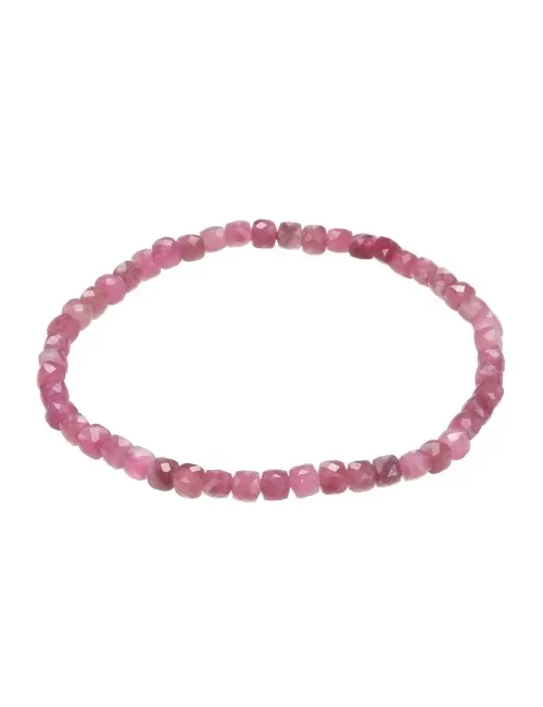 Armband - Turmalin (pink), 04mm Würfel, facettiert