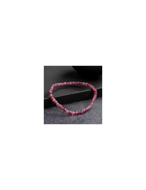 Armband - Turmalin (pink), 04mm Würfel, facettiert