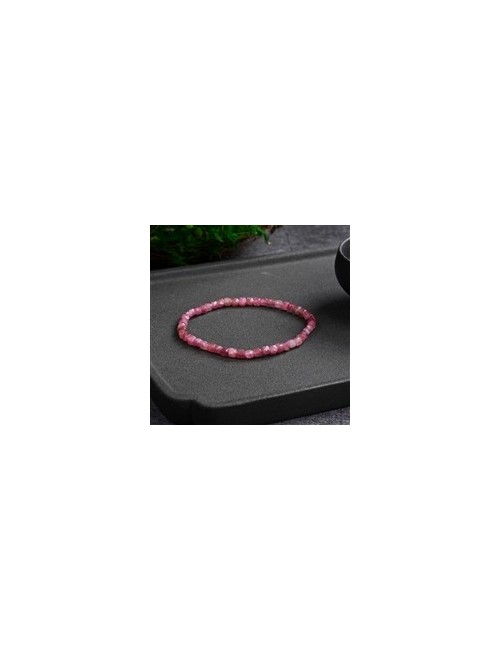 Armband - Turmalin (pink), 04mm Würfel, facettiert