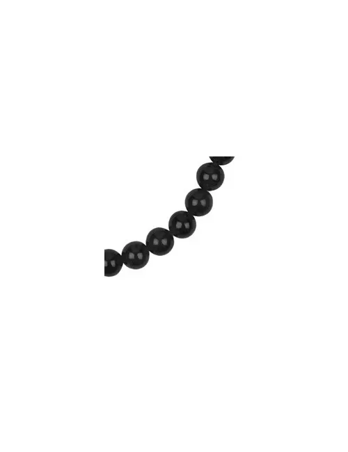 Armband - Schungit (stab.), 6mm-Kugeln, Verlängerungskettchen, rhodiniert