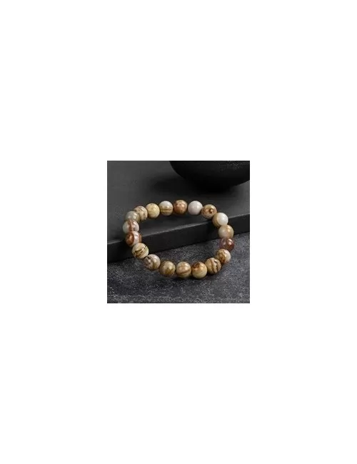 Armband - Abendrot-Rhyolith, 10mm Kugeln, 19cm