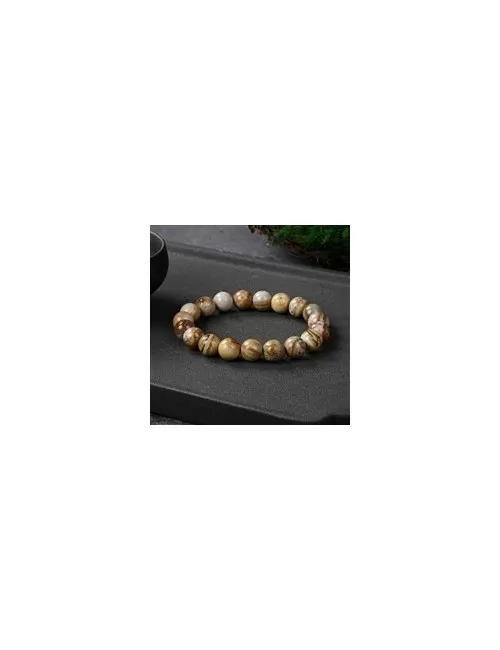 Armband - Abendrot-Rhyolith, 10mm Kugeln, 19cm
