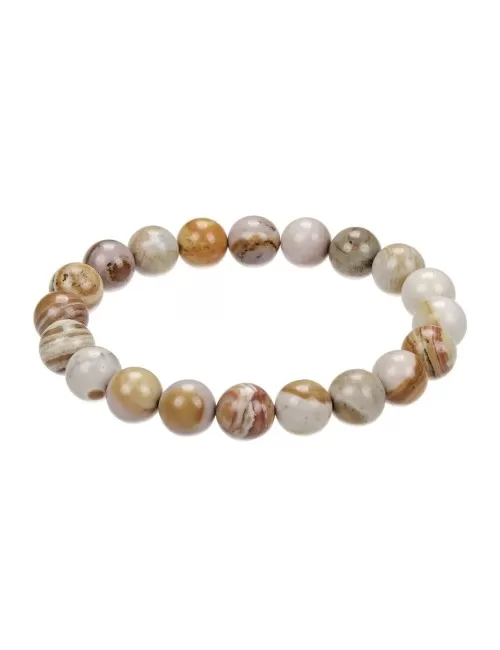 Armband - Abendrot-Rhyolith, 10mm Kugeln, 21cm