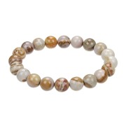 Armband - Abendrot-Rhyolith, 10mm Kugeln, 21cm