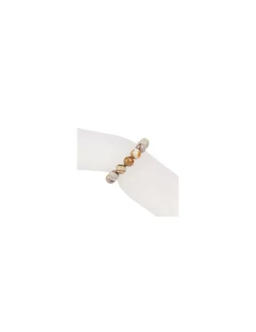 Armband - Abendrot-Rhyolith, 10mm Kugeln, 21cm