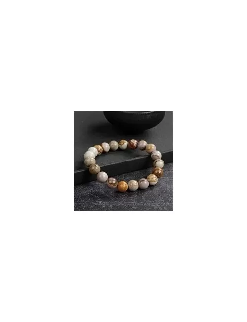 Armband - Abendrot-Rhyolith, 10mm Kugeln, 21cm