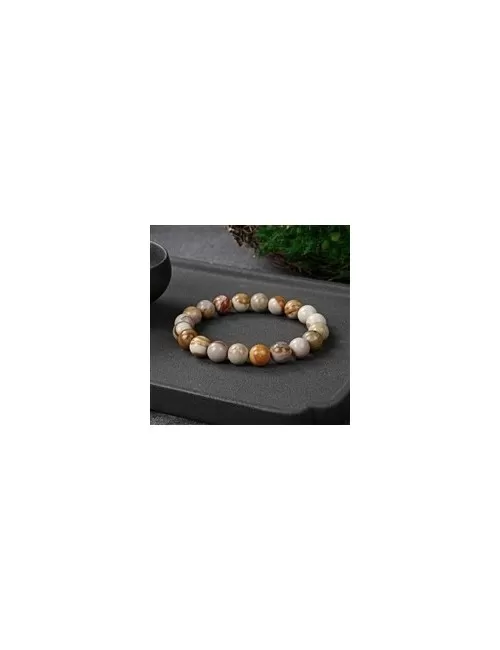 Armband - Abendrot-Rhyolith, 10mm Kugeln, 21cm