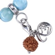 Armband - Edelsteinmala - Larimar, Bergkristall (Offenheit)