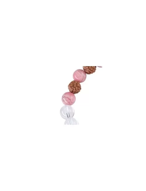 Armband - Edelsteinmala - Rhodochrosit, Bergkristall (Muntermacher)
