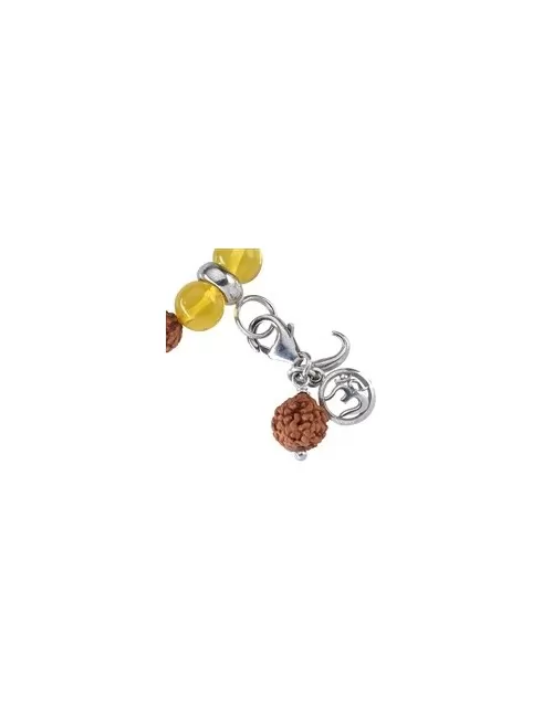 Armband - Edelsteinmala - Amazonit, Bernstein (Selbstbestimmung)