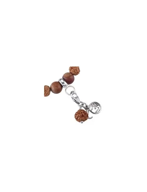 Armband - Edelsteinmala - roter Jaspis, versteinertes Holz (Erdung)