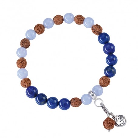 Armband - Edelsteinmala - Chalcedon blau