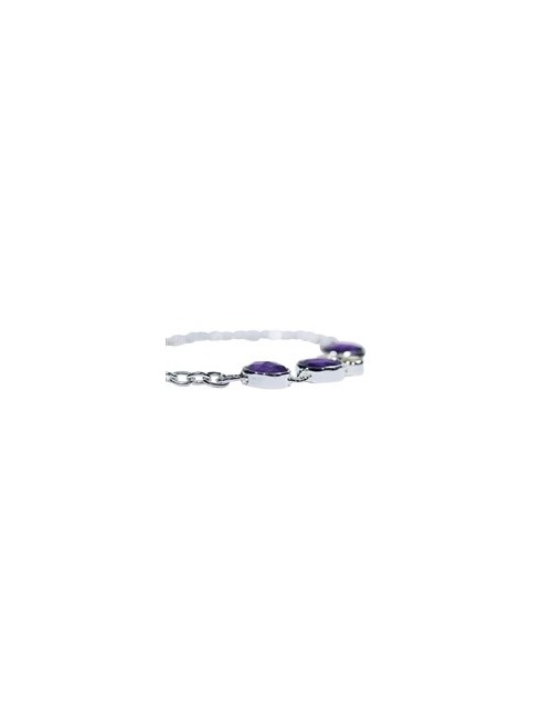 Armband - Amethyst facettiert, Silber, längenverstellbar