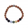 Armband - Edelsteinmala - Rudraksha mit Chakraperlen