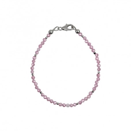 Armband - Kugeln 3mm - Cubic Zirkonia (synt.) rosa