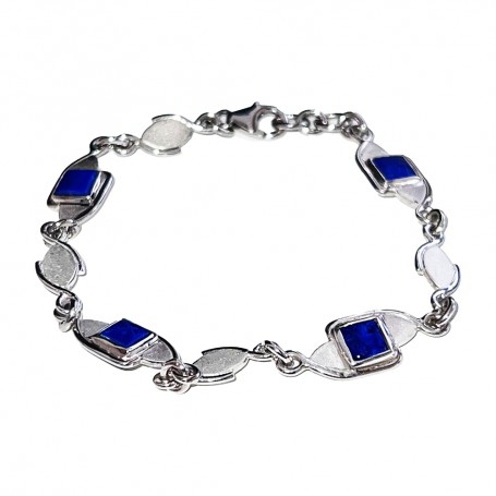 Armband - Quadrate 6x6mm - Lapis Lazuli- 20cm