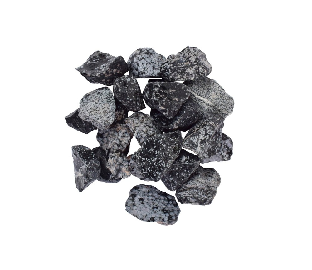 Heilsteine & Edelsteine - Dekosteine - Schneeflocken-Obsidian, 02 - 05cm - 1Kg Beutel