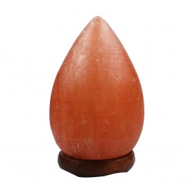 Lampe - Salzkristall - Salzlampe  Tropfen mit Holzsockel