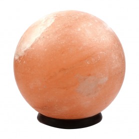 Lampe - Salzkristall - Salzlampe  Kugel  groß mit Holzsockel