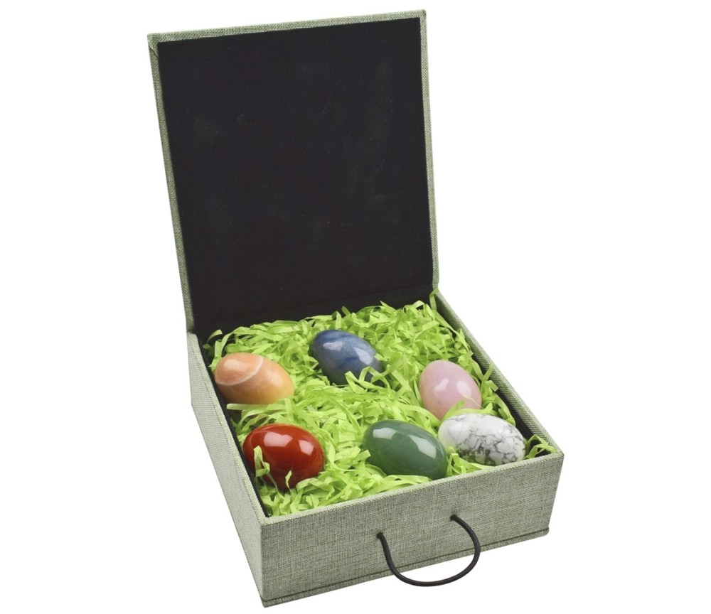 Heilsteine & Edelsteine - Eier - 6er Set in Geschenkbox - gemischte Steinsorten