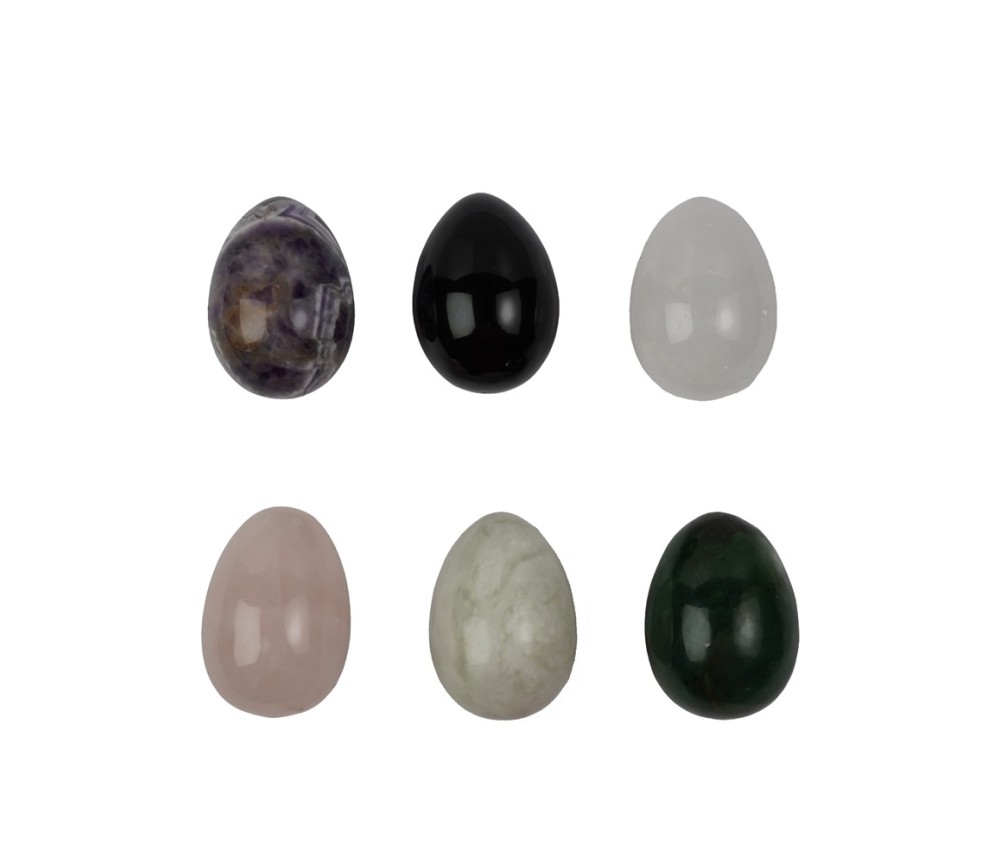 Heilsteine & Edelsteine - Eier - 6er Set in Geschenkbox ca. 3,5 cm - gemischte Steinsorten