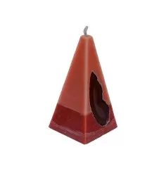 Kerze - Achat Edelstein - orange/braun, Pyramide - Maße ca: 6x6x11,5cm